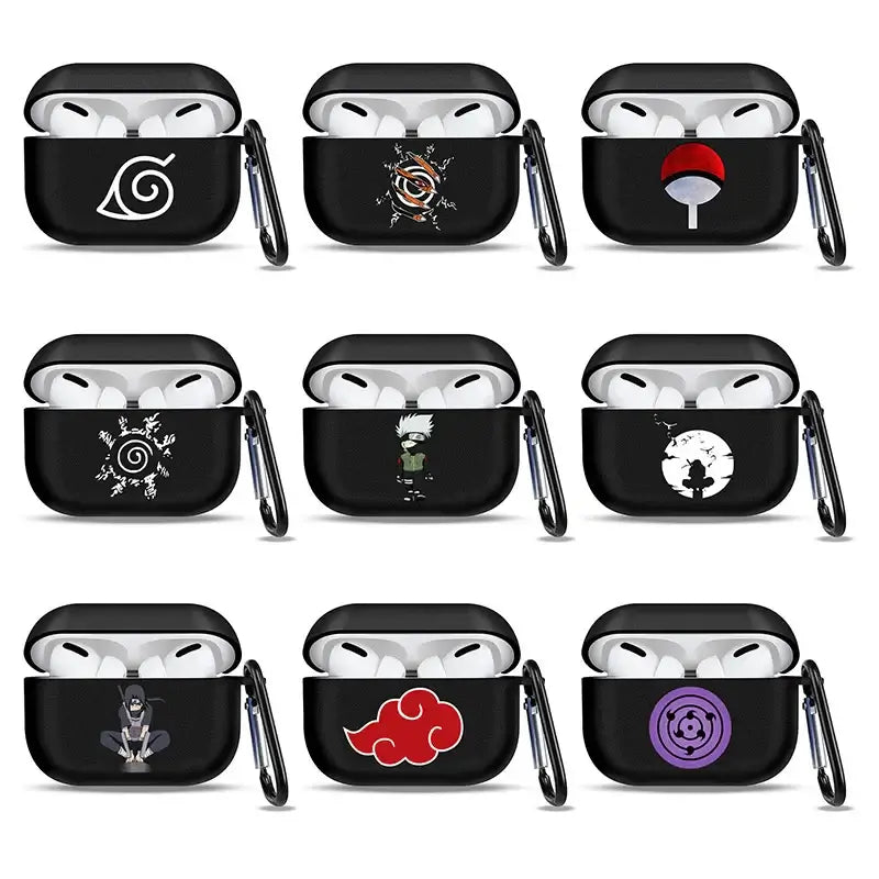 Naruto Itachi AirPods Case Soft Anime Cover showing multiple character design variants Akatsuki Gaara Itachi