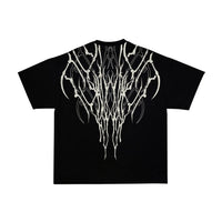 Oversized Cotton Tee Skull Print Unisex Streetwear Gym Top