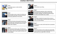 Usage method instructions for Jujutsu Kaisen Anime Car Decal Vinyl Sticker application on a vehicle.