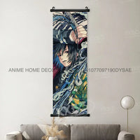 High-quality Demon Slayer Posters wall art scrolls featuring Hashira Kanroji Mitsuri, Iguro Obanai, and Tokitou Muichirou for home decor.