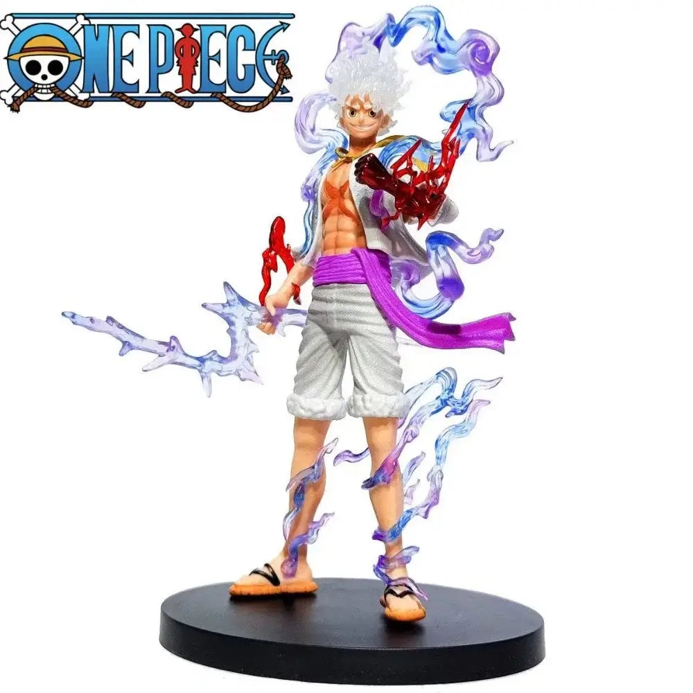 A highly detailed 19cm Nika Luffy Action Figure made of premium PVC, showcasing the Joy Boy Sun God Gear 5 transformation.