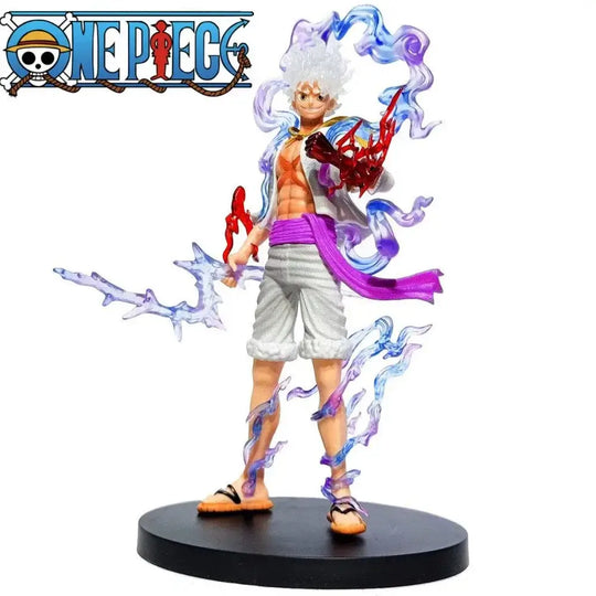 A highly detailed 19cm Nika Luffy Action Figure made of premium PVC, showcasing the Joy Boy Sun God Gear 5 transformation.