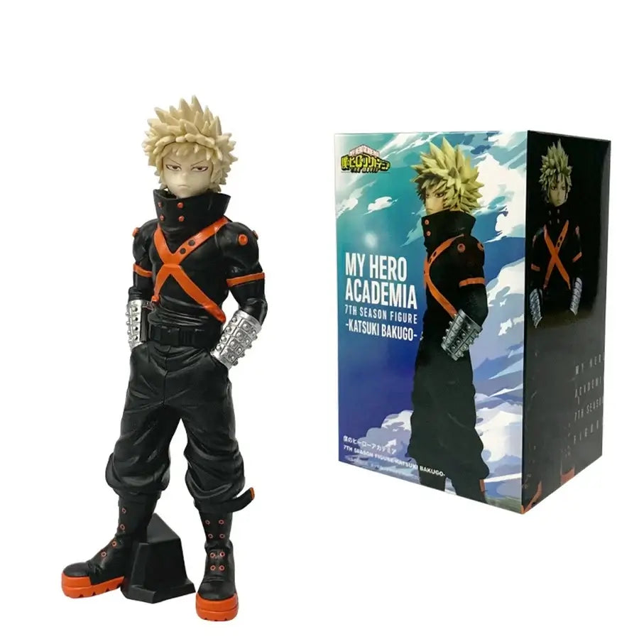 A highly detailed 18cm My Hero Academia Anime Figure made of PVC, featuring action poses of All Might, Deku, and Bakugo for collectors.