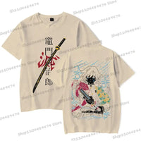 A unisex Tanjiro Kamado T-shirt featuring vibrant Demon Slayer anime graphics, styled as fashion streetwear for men and women.