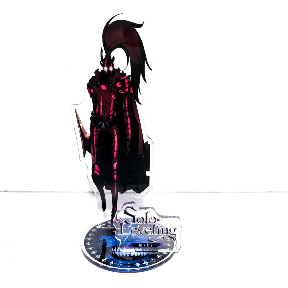 A high-definition 15cm Solo Leveling Acrylic Stand featuring Sung Jinwoo, Sung Jin Ah, and Yoo Jin Ho anime action figures for desk decoration.
