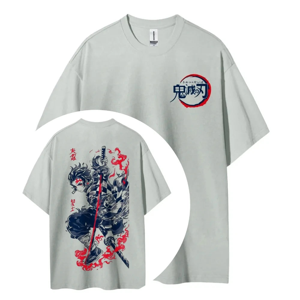 Demon Slayer Kimetsu no Yaiba Anime T-Shirt cotton unisex round neck summer breathable street tee