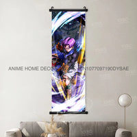 High-quality Dragon Ball Posters wall art scroll featuring Anime figures Goku, Vegeta, and Frieza for home decoration.