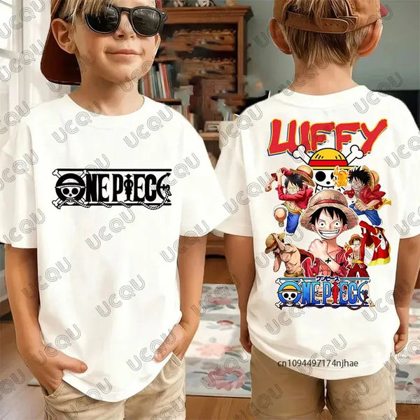 One Piece Anime Luffy T-Shirt Kids Adult Cosplay short sleeve cotton summer tee unisex