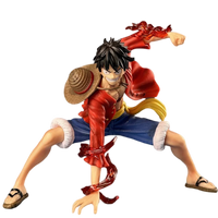 A detailed 20cm One Piece Luffy Figures statue showing Monkey D. Luffy in a dynamic battle style pose, made of PVC for anime collections.