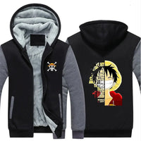 Luffy One Piece Zip-Up Fleece Hoodie | Winter Jacket