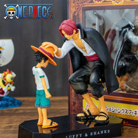 Shanks Luffy Action Figure showcasing Shanks and Luffy in a dynamic pose, perfect for One Piece anime collectors.