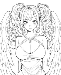 Seraphina: Anime Angel with Twintails Coloring Page - Infinite Visibility