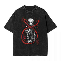Jujutsu Kaisen Vintage Washed Cotton T-Shirt featuring bold graphic design and relaxed fit for anime fans.