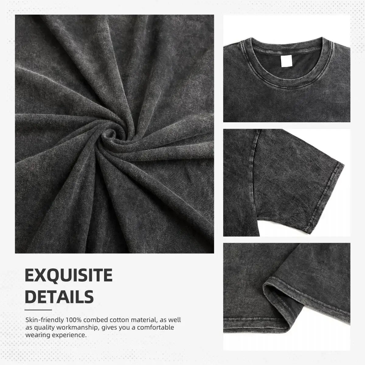 Close-up of Hunter x Hunter Gon Freecss Print T-Shirt graphic washed cotton fabric detail