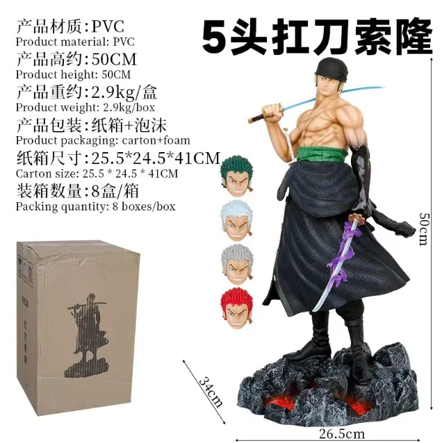 Zoro Five-Headed Eagle Large Collectible Statue 50CM One Piece domineering anime figure gift