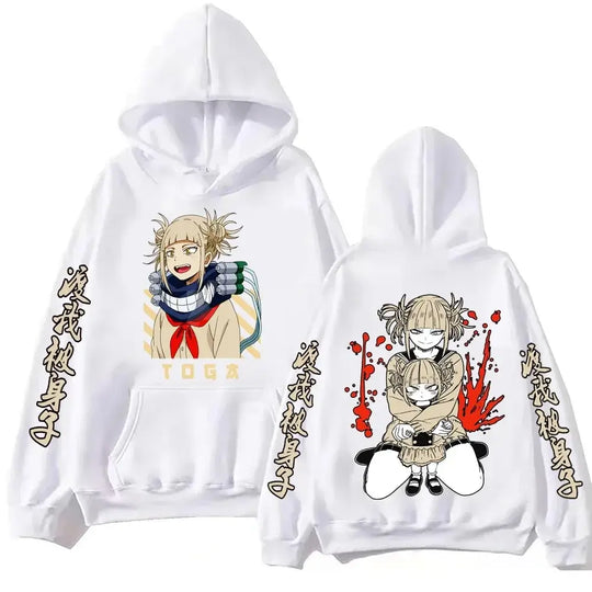 A high-quality Himiko Toga Hoodie featuring a 2026 hip-hop anime design, oversized warm fleece material for men and women.