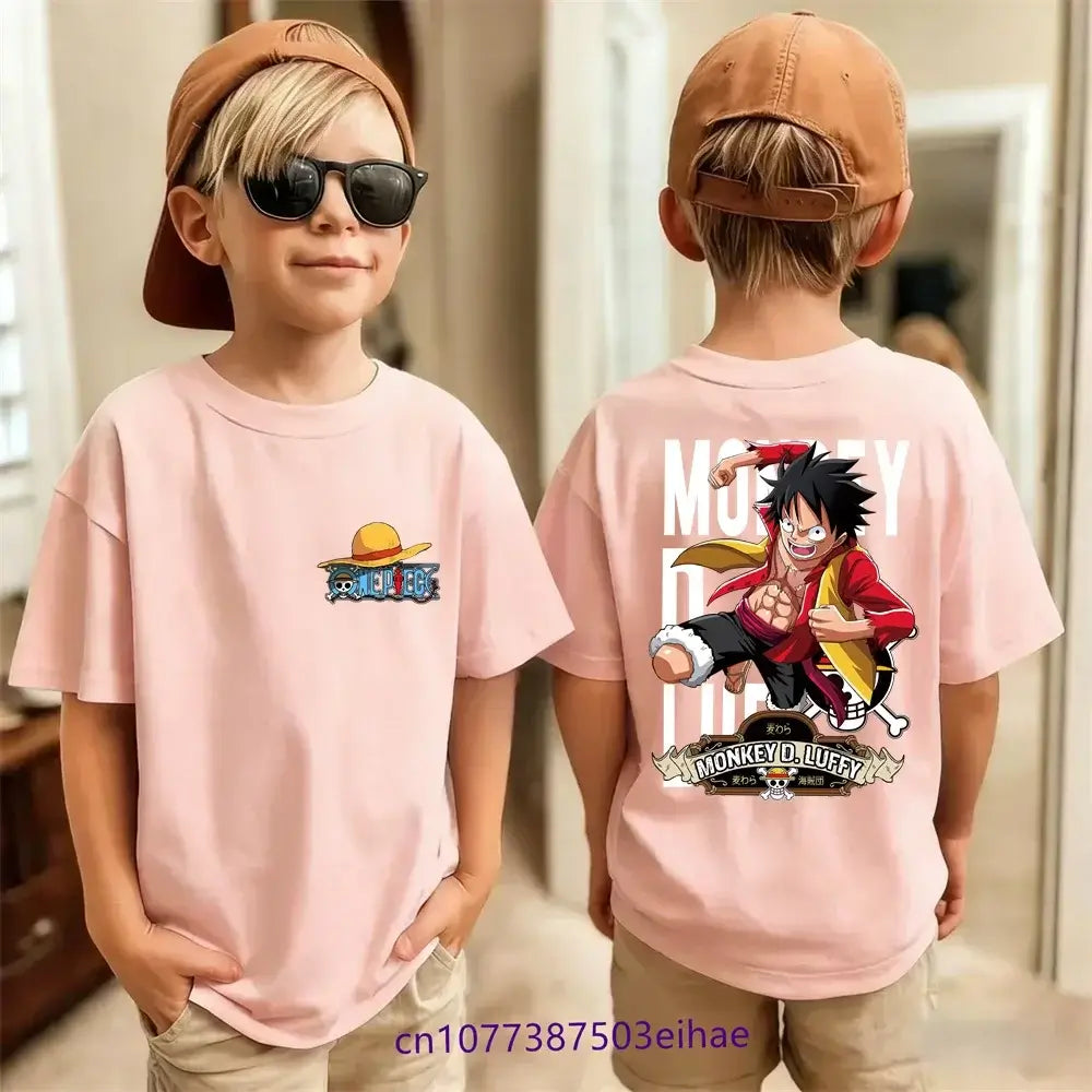 One Piece kids t-shirt Luffy size chart children's cotton anime top Infinite Visibility