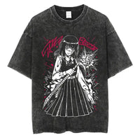 Chainsaw Man Power Print T-Shirt Y2K Harajuku washed cotton unisex anime tee men women