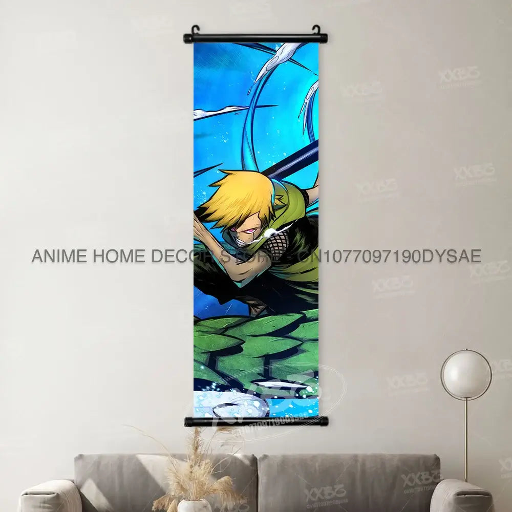 High-definition Naruto Posters hanging scroll featuring Uzumaki Naruto, Uchiha Sasuke, and Madara for anime home wall decoration.