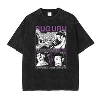 Jujutsu Kaisen Vintage Washed Cotton T-Shirt featuring bold graphic design and relaxed fit for anime fans.