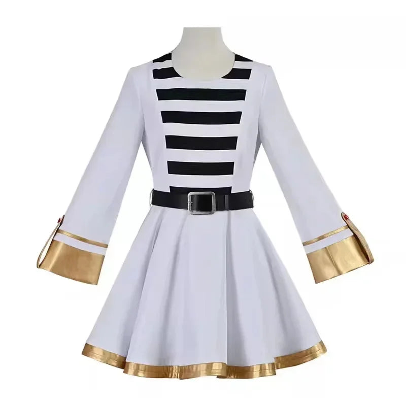 Frieren Cosplay Costume Set featuring dress, wig, elf ears, and earrings for anime enthusiasts.