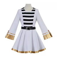 Frieren Cosplay Costume Set featuring dress, wig, elf ears, and earrings for anime enthusiasts.
