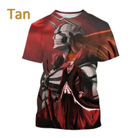 A 3D printed Ichigo Kurosaki T-shirt featuring a cool Japanese anime graphic, loose fit summer fashion for men and women.
