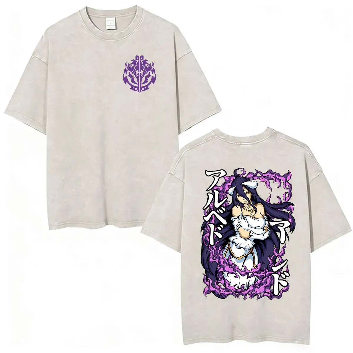 Albedo Overlord Vintage Washed T-Shirt Anime Graphic Tee