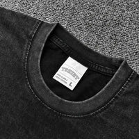 A popular Washed Vintage Akaza T-shirt with a Demon Slayer manga graphic in an oversized style for men.
