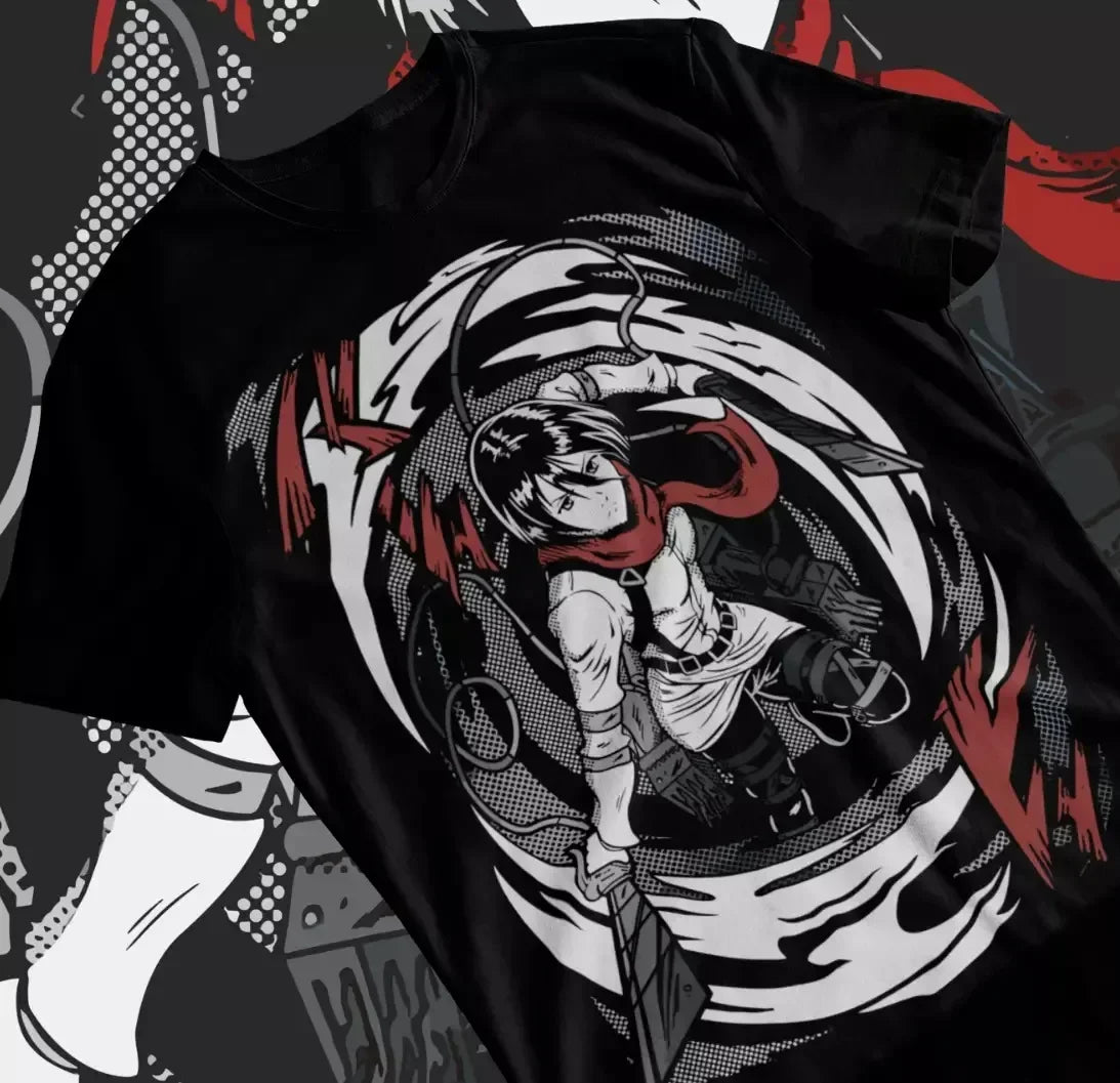 A stylish Levi Ackerman T-shirt made of soft cotton, featuring a Shingeki no Kyojin anime graphic pattern for men and women.