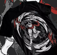 A stylish Levi Ackerman T-shirt made of soft cotton, featuring a Shingeki no Kyojin anime graphic pattern for men and women.