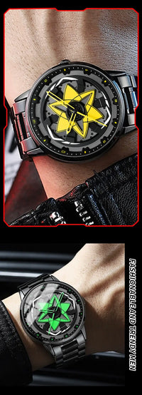 VA VA VOOM Racing Series Watch creative spinning dial stainless steel waterproof sports quartz watch for men
