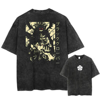 Asta Black Clover Manga Streetwear T-Shirt featuring a graphic design on a washed cotton oversized tee.