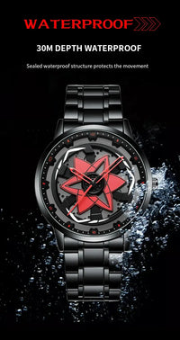 VA VA VOOM Racing Series Watch creative spinning dial stainless steel waterproof sports quartz watch for men