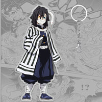 A 6cm Demon Slayer Keychain made of acrylic featuring a cute Tanjiro Kamado anime character, used as a bag pendant or key ring.