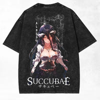 Albedo Shalltear Overlord Washed Oversized T-Shirt Cotton Tee