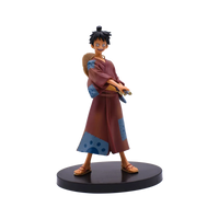 A detailed One Piece 17cm Anime Figure statue featuring Monkey D. Luffy, Roronoa Zoro, and Yamato for collection and desktop display.