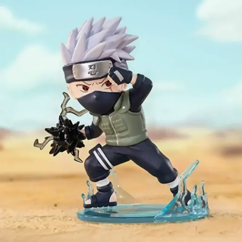 A cute Naruto Pop Mart Blind Box from the Ninkai Taisen Series featuring a collectible chibi anime desktop decoration model.