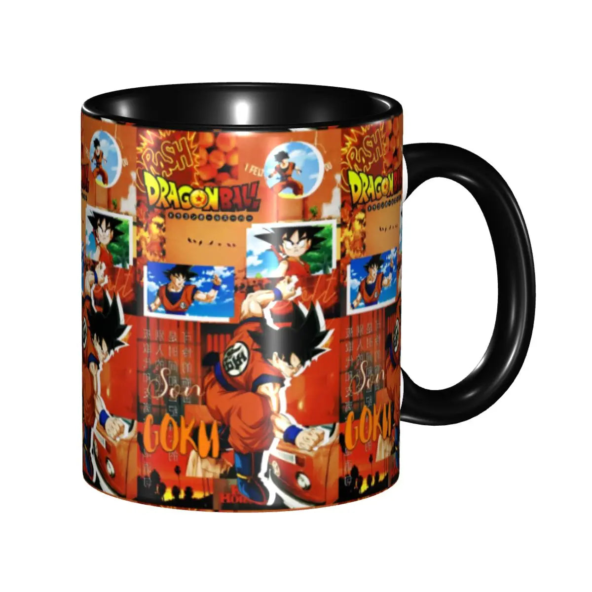 A colorful Dragon Ball Gift Mug featuring cartoon Goku anime art, designed as a durable water cup and birthday gift for children.