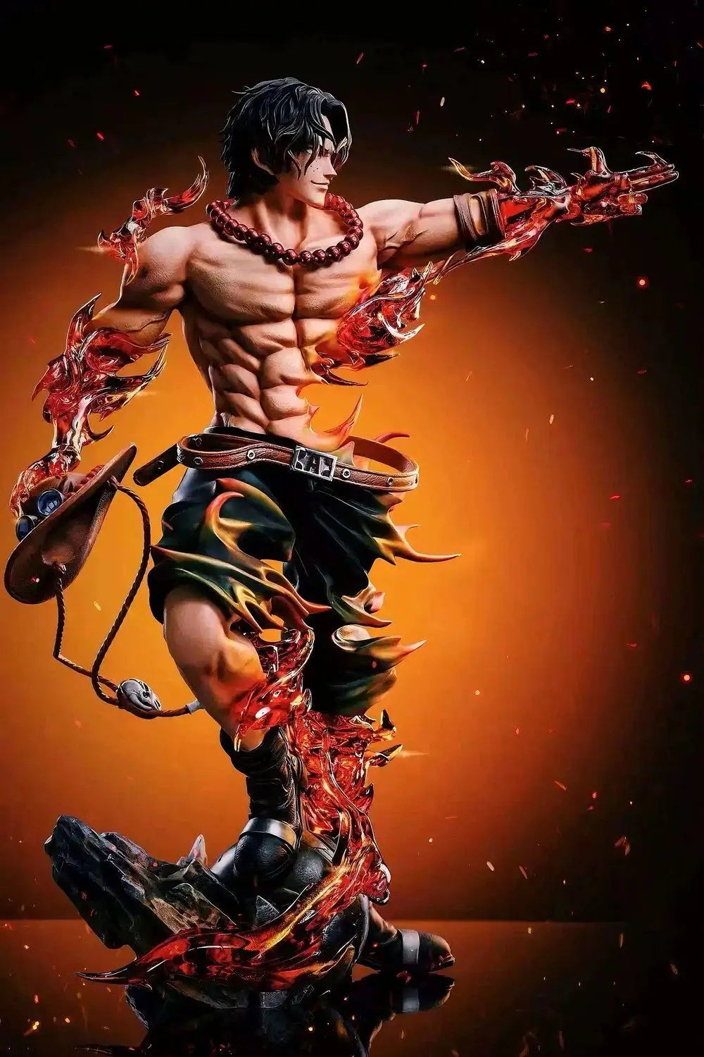 Portgas D Ace Action Figure side profile One Piece PVC GK anime collector statue model