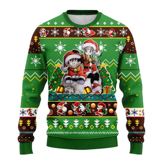 A matching parent-child Dragon Ball Wukong Sweatshirt featuring Goku anime character art, perfect for autumn and winter fashion.