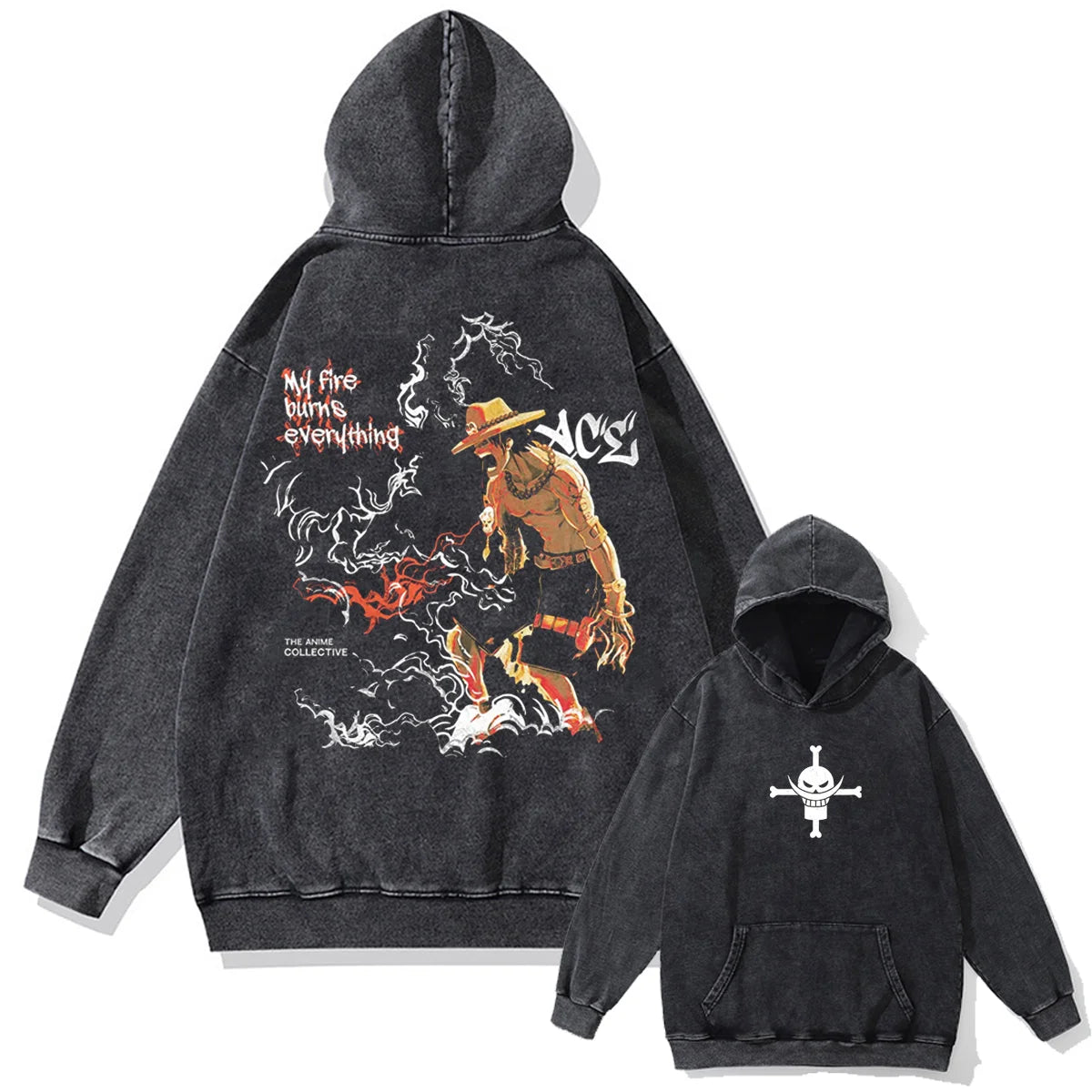 One Piece Vintage Washed Oversized Hoodie | Cotton Streetwear