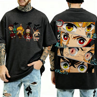 Demon Slayer Y2K Harajuku Anime T-Shirt back view large casual streetwear anime summer top