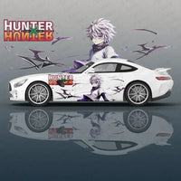 Close-up of Killua Zoldyck Anime Vinyl Car Decal Side Graphic flower vinyl UV detail quality