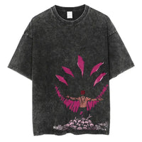 A vintage-style Anime Washed T-shirt made of 100% cotton, featuring an oversized Harajuku streetwear fit for men and women.