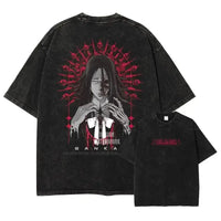 Bleach Aizen Sousuke Harajuku Washed Graphic T-Shirt oversized vintage cotton unisex anime top