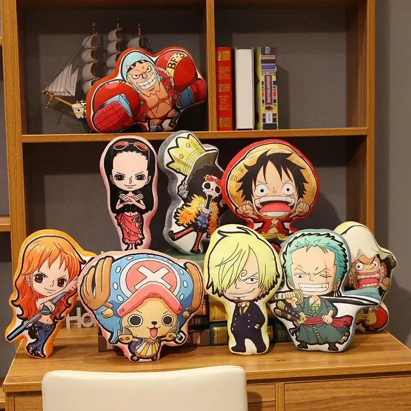 One Piece Kawaii Pillow Doll anime plush cushion featuring Luffy Zoro Sanji Chopper and Usopp soft stuffed toy gift