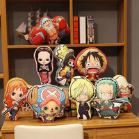 One Piece Kawaii Pillow Doll anime plush cushion featuring Luffy Zoro Sanji Chopper and Usopp soft stuffed toy gift