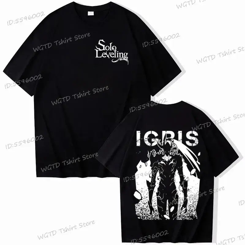 A high-quality 100% cotton Solo Leveling T-shirt for men with a cool Sung Jin-woo short sleeve tee design.