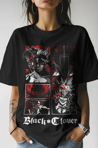 A high-quality Black Clover Asta Demon T-Shirt featuring a dynamic graphic of Asta in his devil form, designed for anime streetwear.